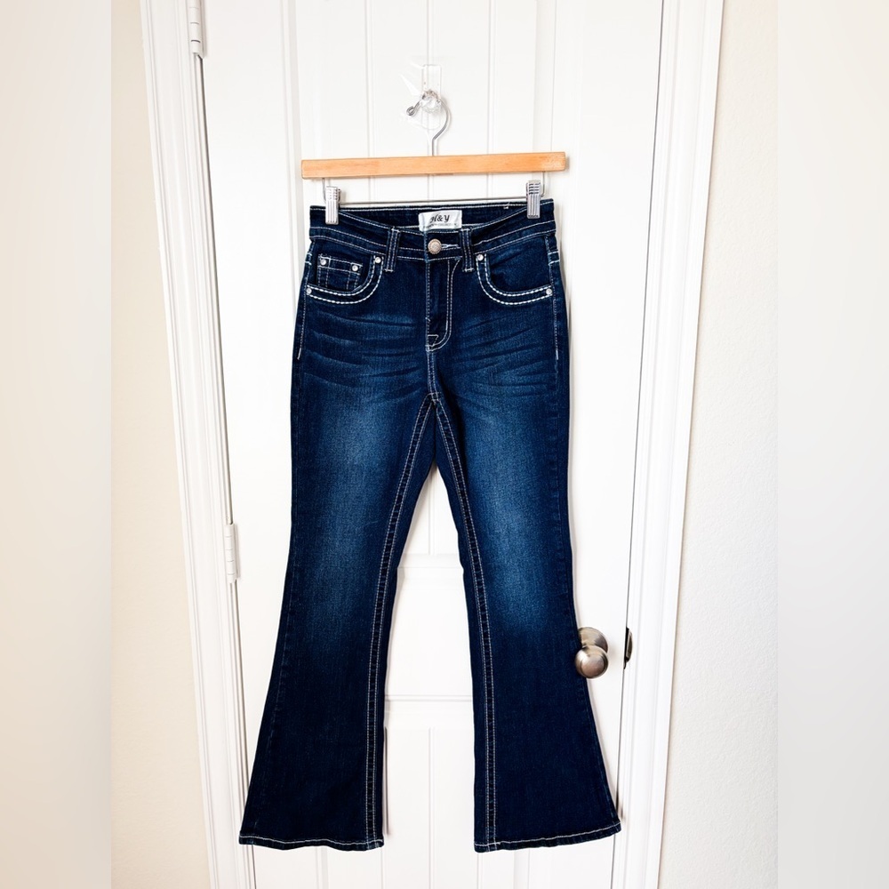 H&Y Premium Flare Denim Western Embellished Jeans Size 3/4